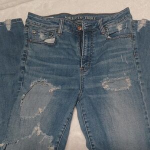 American Eagle Outfitters Women's Ripped Blue Boyfriend Jeans